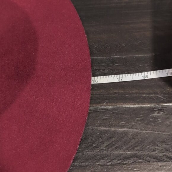 3/$20 Burgundy Felt Floppy Hat Womens One Size Ribbon Tie Accessory Wide Brim - Picture 11 of 12